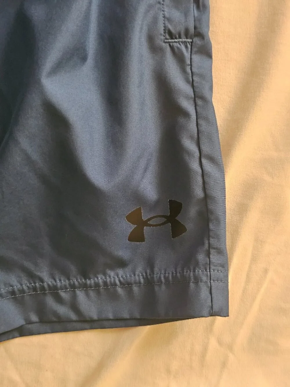 Under Armour Mens Woven Training Shorts Large Dark Teal Blue Gray Athletic Gym